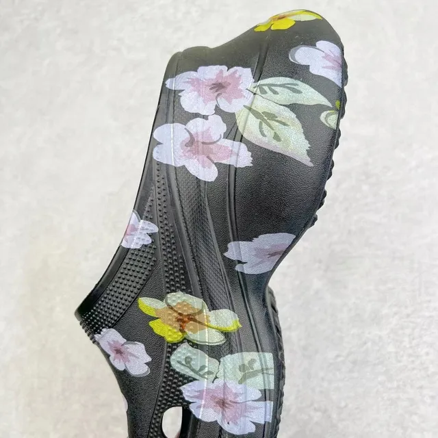 Crocs Echo Clog Floral Print Black Platform Clog 4