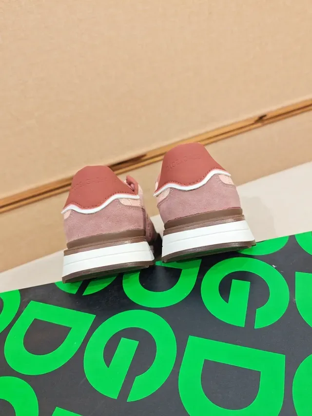 DC Shoes Pink Brown Suede Upper Lace-Panel Overlay Lifestyle Sneakers 3