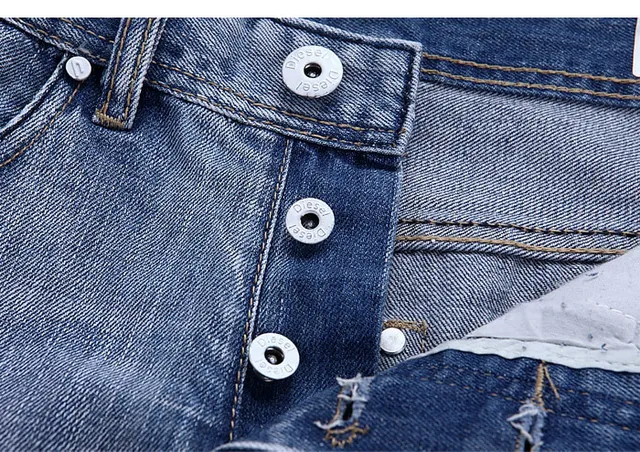 Diesel Lumen Distressed Medium-Wash Blue Jeans 4