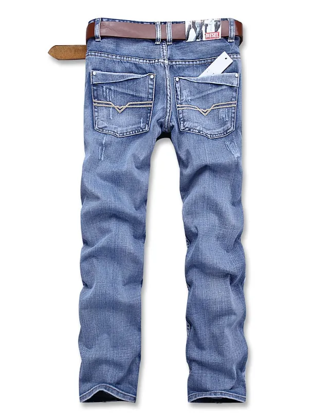 Diesel Lumen Distressed Medium-Wash Blue Jeans 10