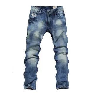 Diesel Medium-Wash Distressed Slim-Straight Jeans