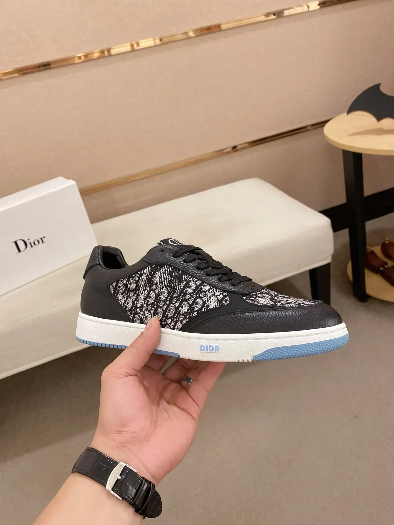 Dior B-Series Sneakers Lifestyle Noir et Blanc Jacquard 5