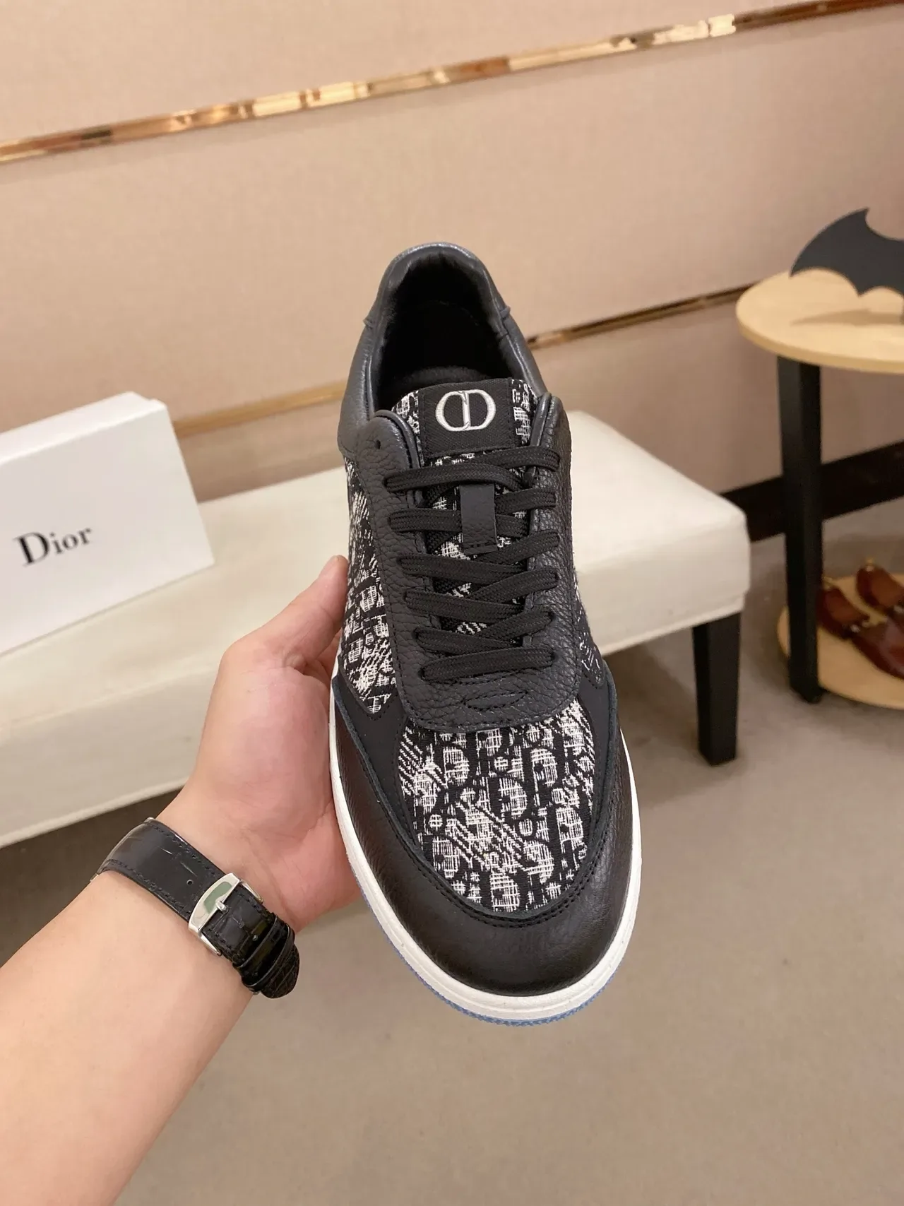 Dior B-Series Sneakers Lifestyle Noir et Blanc Jacquard 6
