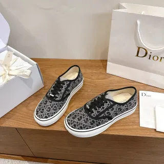 Dior B22 أحذية رياضية أسلوب حياة أسود أبيض مطبوعة بنمط الفهد نسيج
