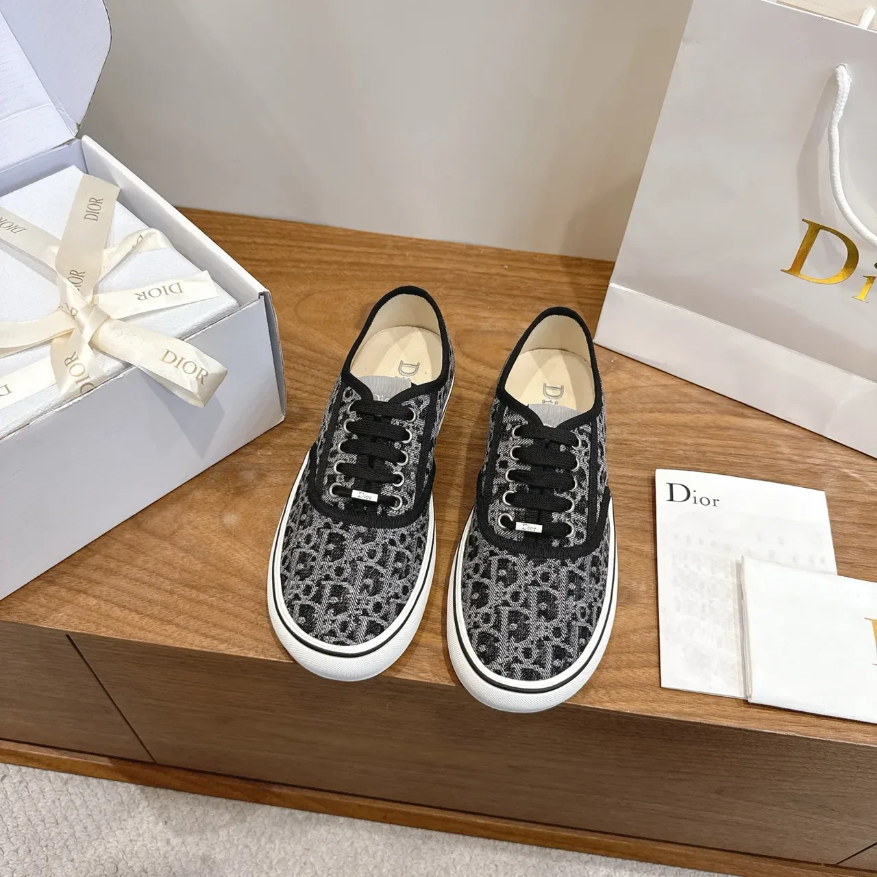 Dior B22 Black White Leopard-Print Textile Lifestyle Sneakers 5