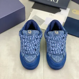 Dior B23 Denim Oblique Monogram Blue Lifestyle Sneakers
