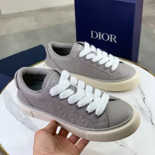 Dior B23 Gray Embossed Oblique Lifestyle Sneakers
