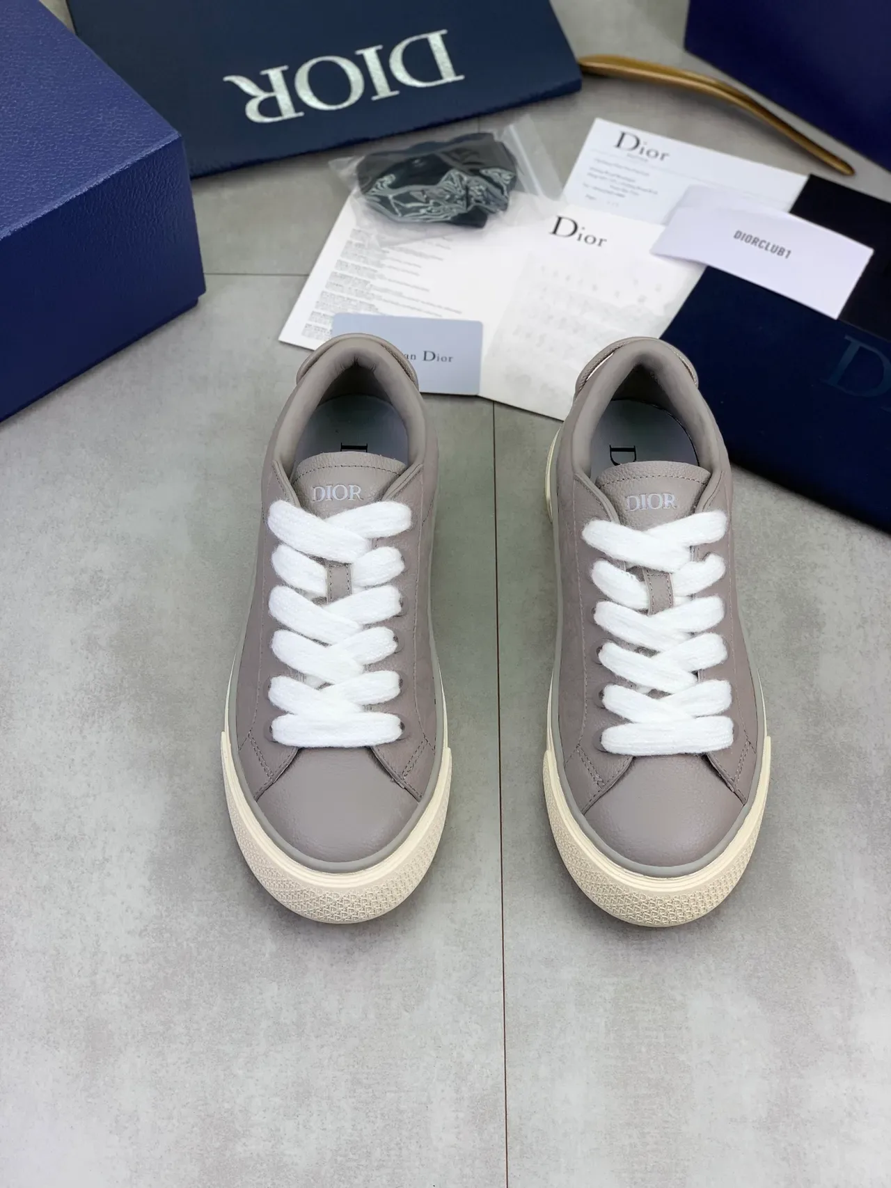 Dior B23 Gray Embossed Oblique Lifestyle Sneakers 4