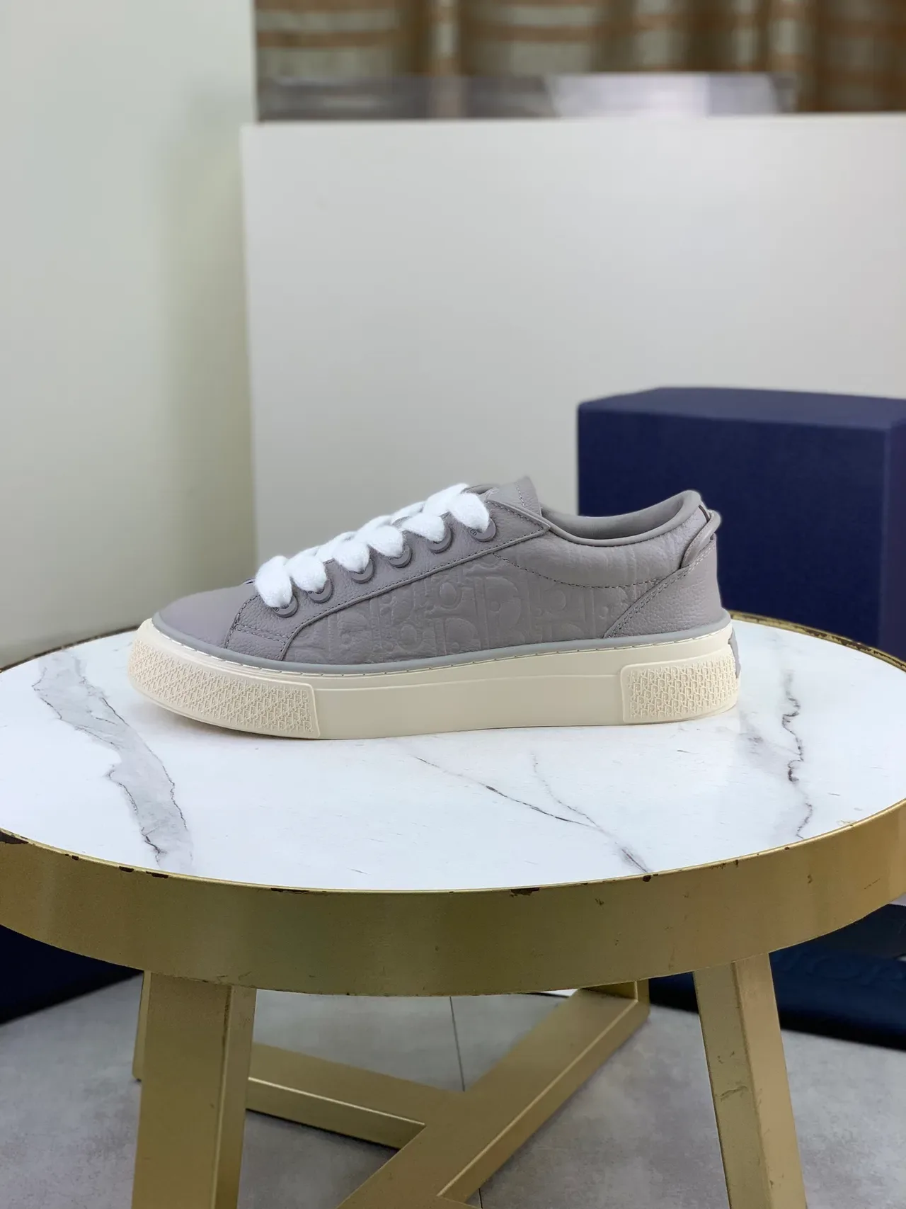Dior B23 Gray Embossed Oblique Lifestyle Sneakers 5