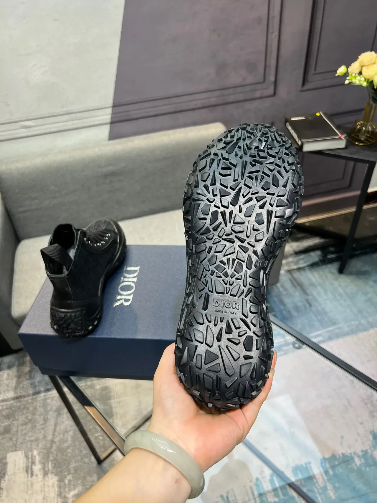 Dior B23 Monogram Black High-Top Lifestyle Sneakers 7