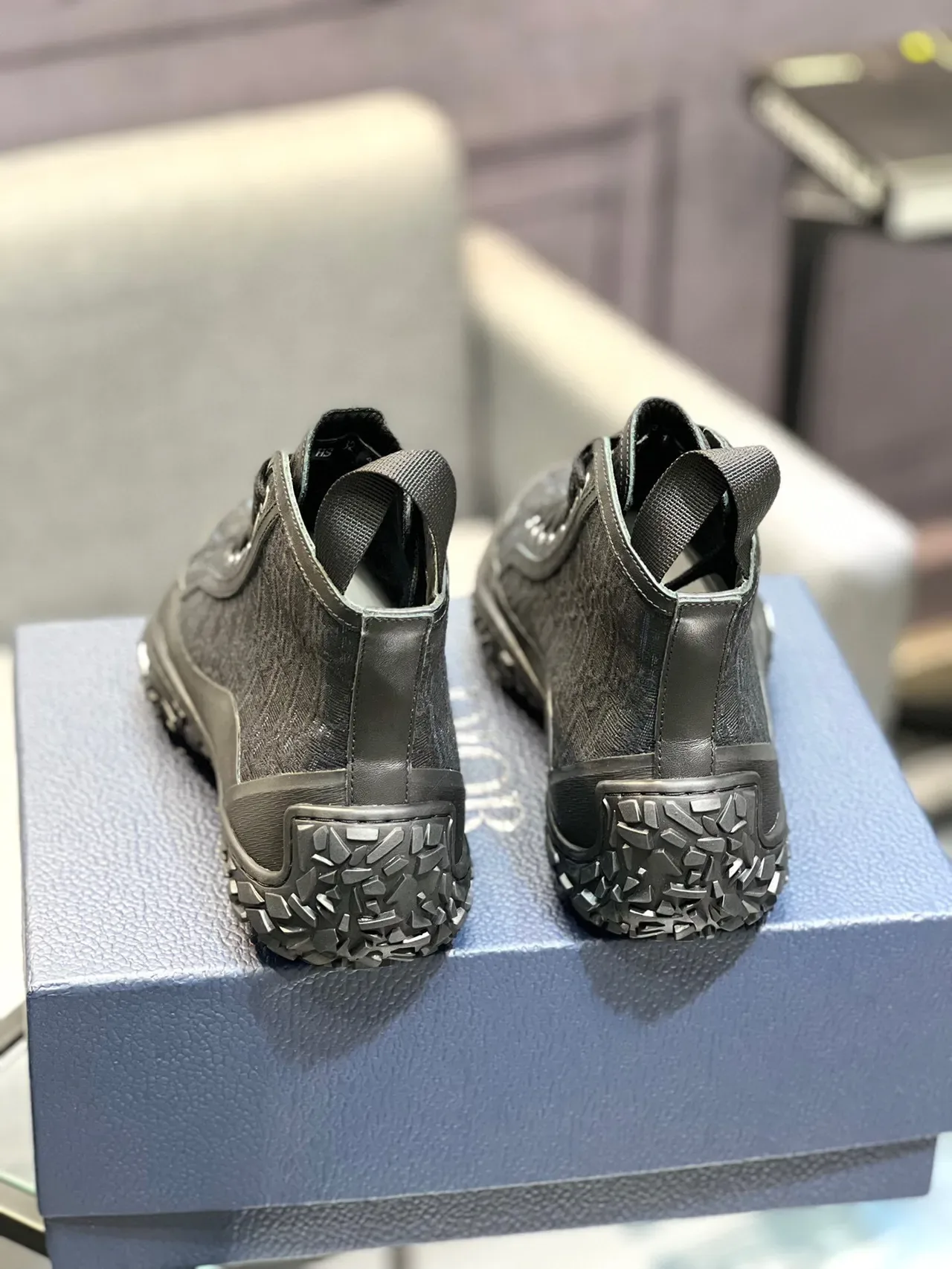 Dior B23 Monogram Black High-Top Lifestyle Sneakers 8