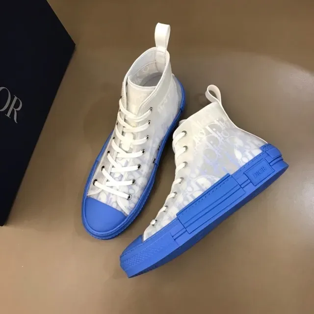 Dior B23 Monogram Translucent White and Blue Lifestyle Sneakers 3