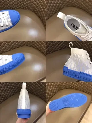 Dior B23 Monogram Translucent White and Blue Lifestyle Sneakers 4