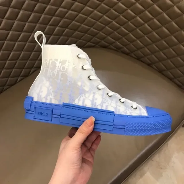 Dior B23 Monogram Translucent White and Blue Lifestyle Sneakers 6