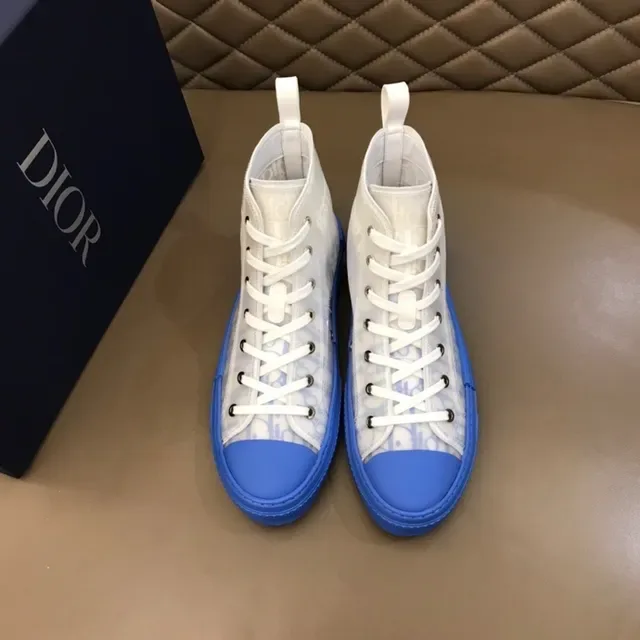 Dior B23 Monogram Translucent White and Blue Lifestyle Sneakers 8