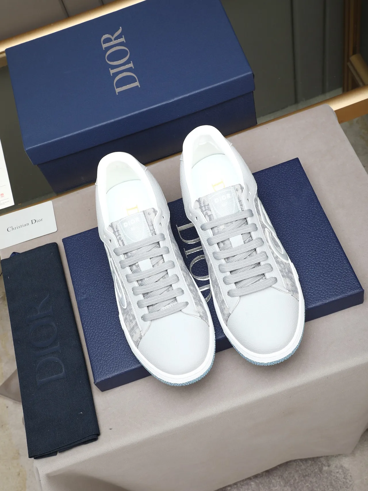 Dior B23 Monogrammed Textile Low-Top Lifestyle Sneakers 3