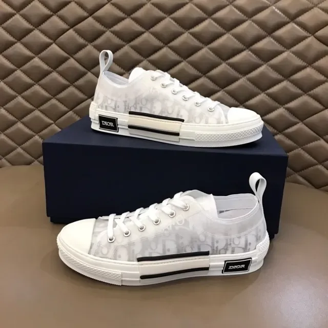 Dior B23 Transparent Oblique-Print White Lifestyle Sneakers 7