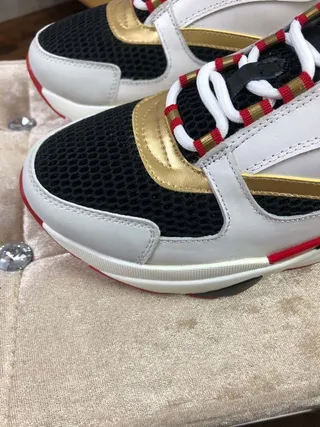 Dior B23 White Black Red Gold Chunky Sneakers 2