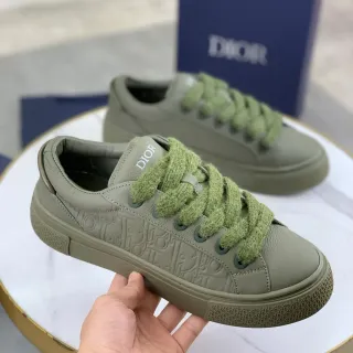 Dior B27 Olive Green Embossed Oblique Lifestyle Sneakers