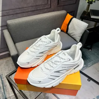 Dior B27 White and Silver-Gray Chunky Sneakers