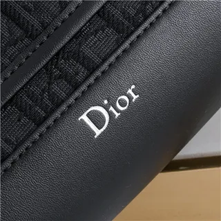 Dior Beige Black Monogram Canvas Leather Trim Saddle Bag 7