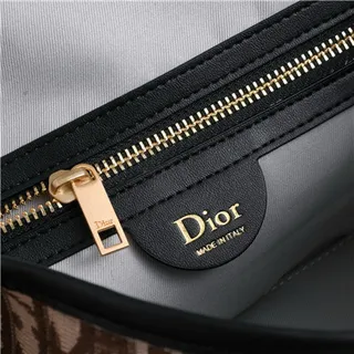 Dior Beige Black Monogram Canvas Leather Trim Saddle Bag 11