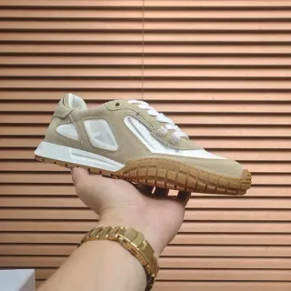 Dior Beige Blanc Daim et Maille Supérieure Panneaux Fenêtre Géométriques Transparents Sneakers Lifestyle