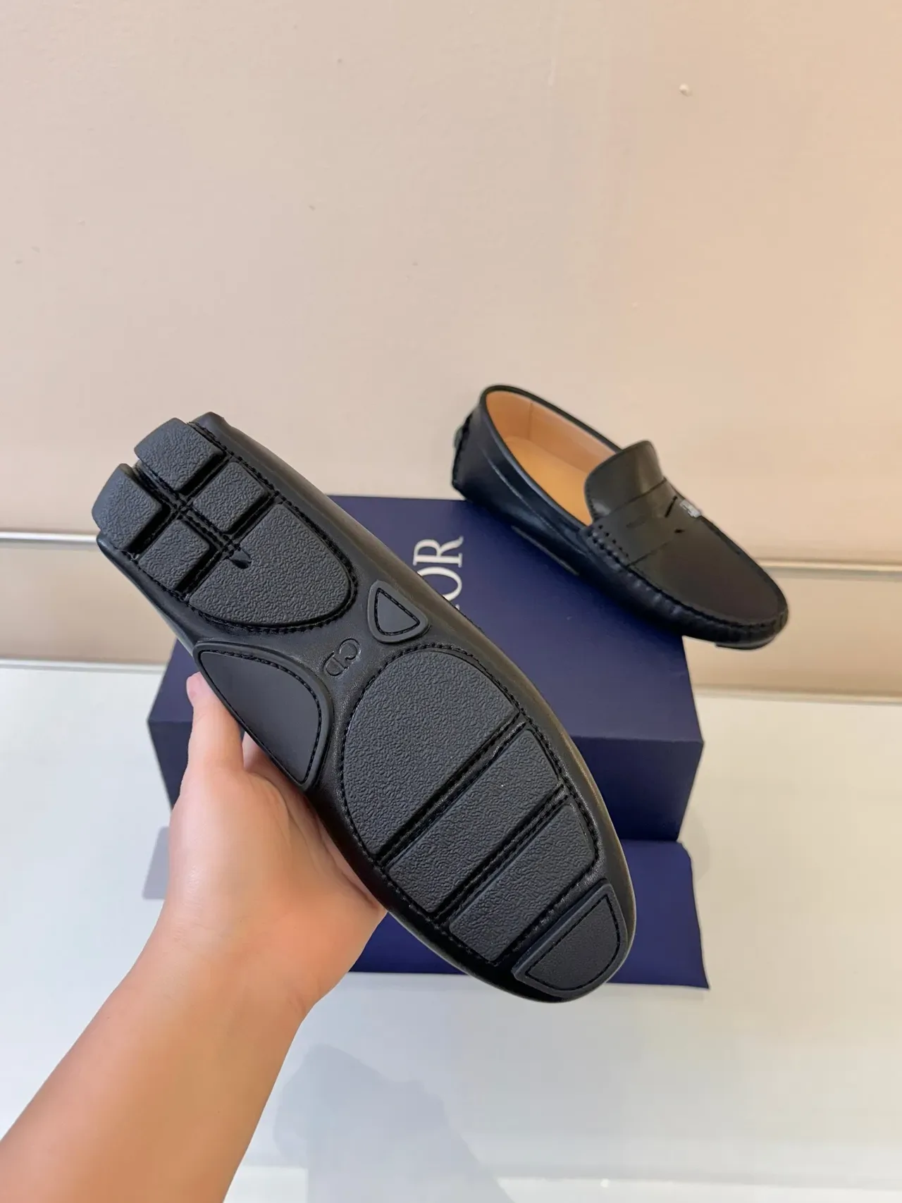 Dior Black Beige Leather Penny Loafer 5