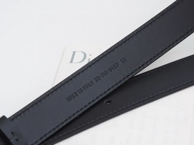 Dior Black Gold Smooth Letter Buckle Leather Belt 2