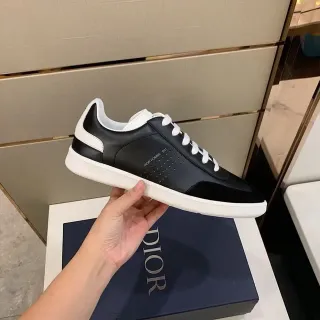Dior Black White Low-Top Perforated Side Panel Lifestyle Sneakers