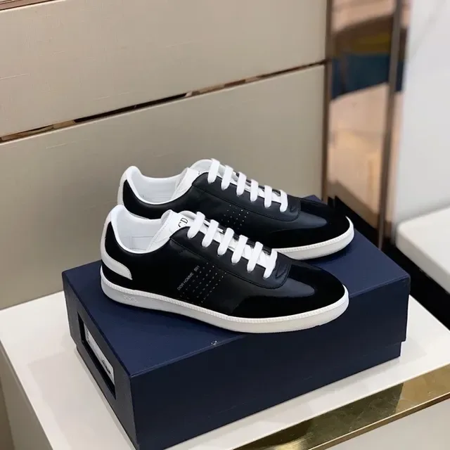 Dior Black White Low-Top Perforated Side Panel Lifestyle Sneakers 2
