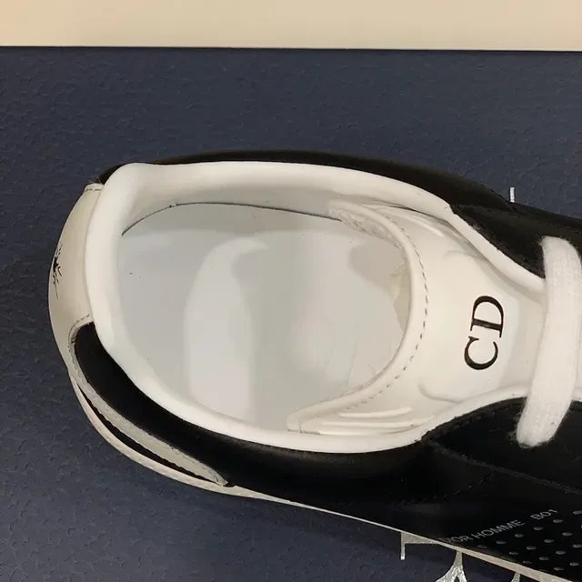 Dior Black White Low-Top Perforated Side Panel Lifestyle Sneakers 4