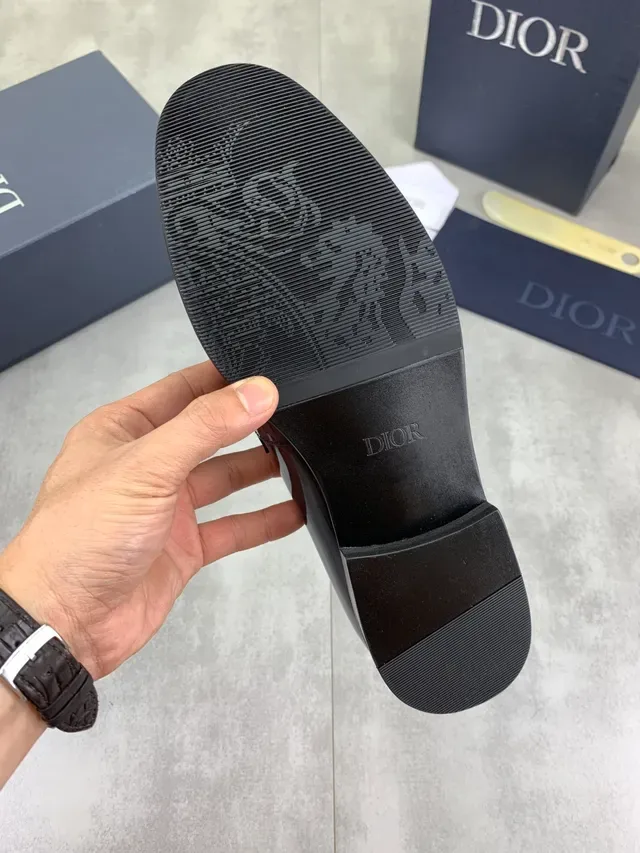 Dior Blue Black High-Gloss Patent Leather Penny Strap Loafer 2