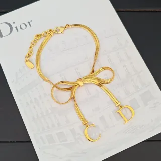 Dior Bracelet Chaîne Serpent Nœud Papillon Doré