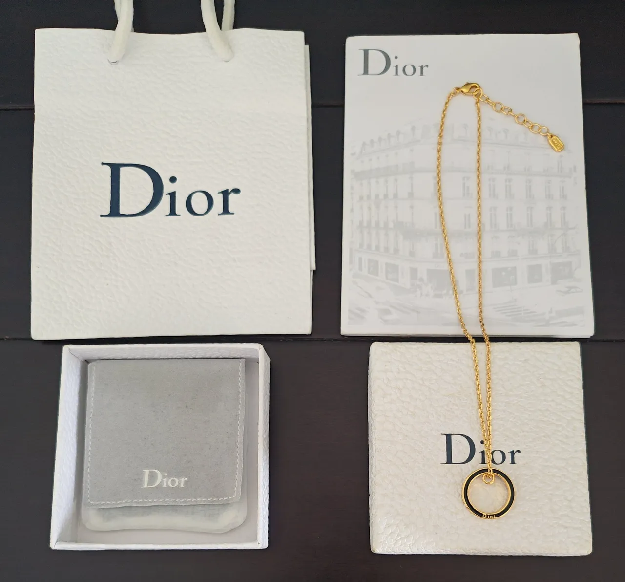 Dior Double Ring Pavé Necklace 2