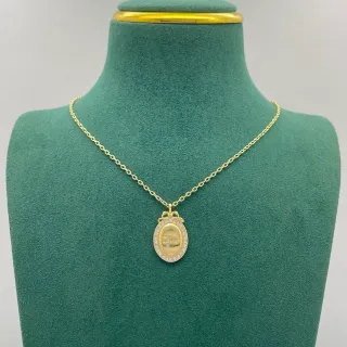 Collier Dior Chaîne Or et Argent Médailon Ovale