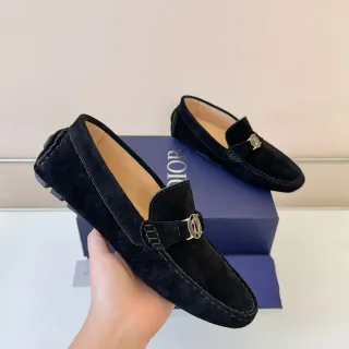 Dior Horsebit Loafer काला सुड लोअफर