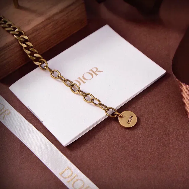 Dior J'adore Gold-Tone Pink Stone Necklace 5