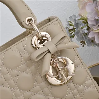 Dior Lady Dior Bolsa Tote com alça superior em borgonha com canage acolchado 9