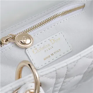 Dior Lady Dior Bolsa Tote com alça superior em borgonha com canage acolchado 11