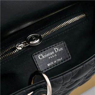 Dior Lady Dior Bolsa Tote com alça superior em borgonha com canage acolchado 20