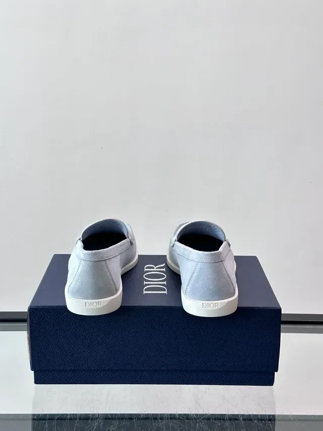 Dior Loafer Gray White Suede Upper Penny Strap Loafer 3