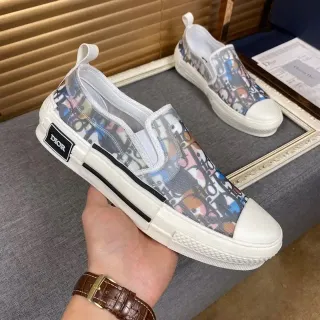 Dior Multicolor White Slip-On Monogram-Print Lifestyle Sneakers