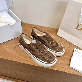 Dior Plaid Low-Top Lace-Up Lifestyle Sneakers