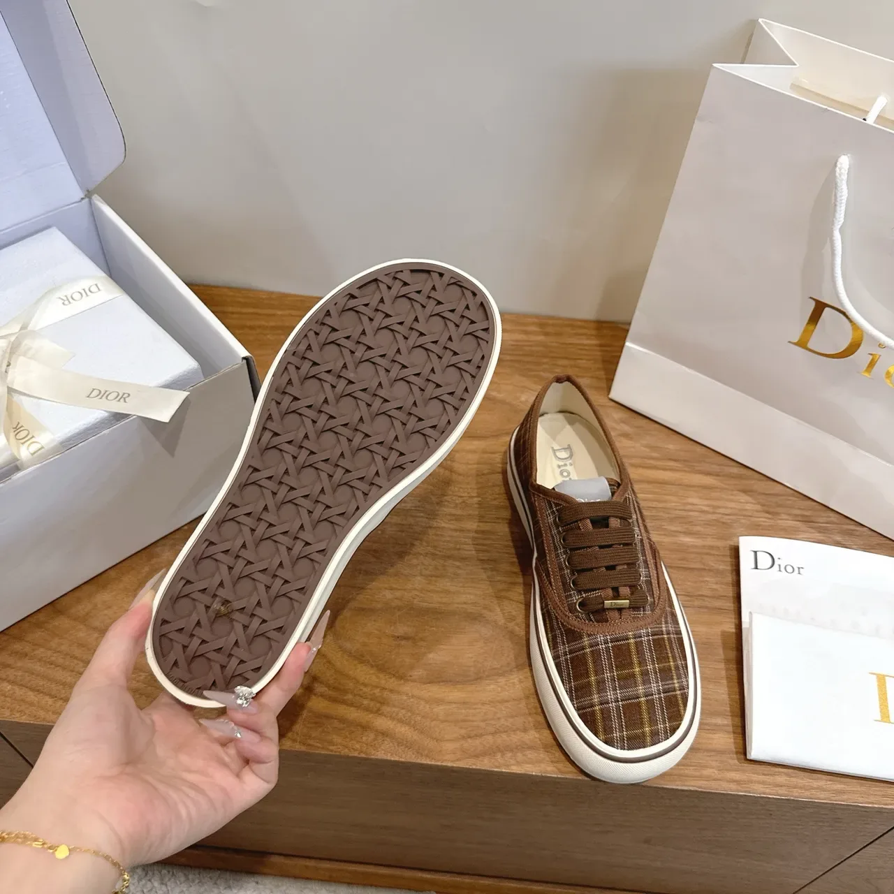 Dior Plaid Low-Top Lace-Up Lifestyle Sneakers 3