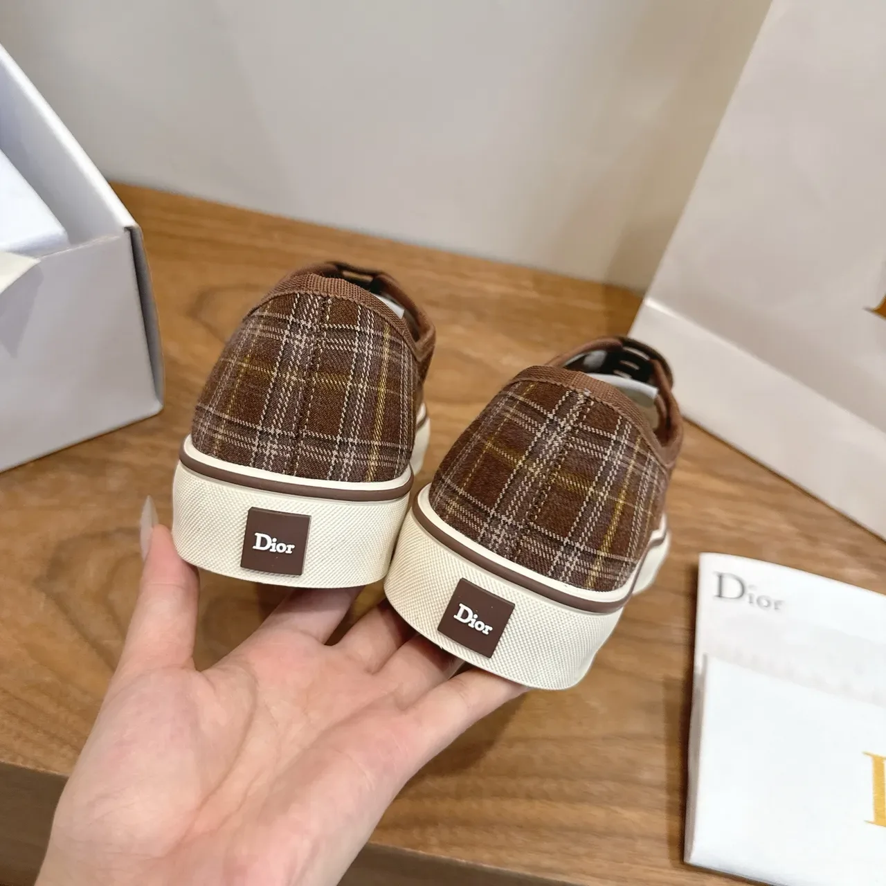 Dior Plaid Low-Top Lace-Up Lifestyle Sneakers 4