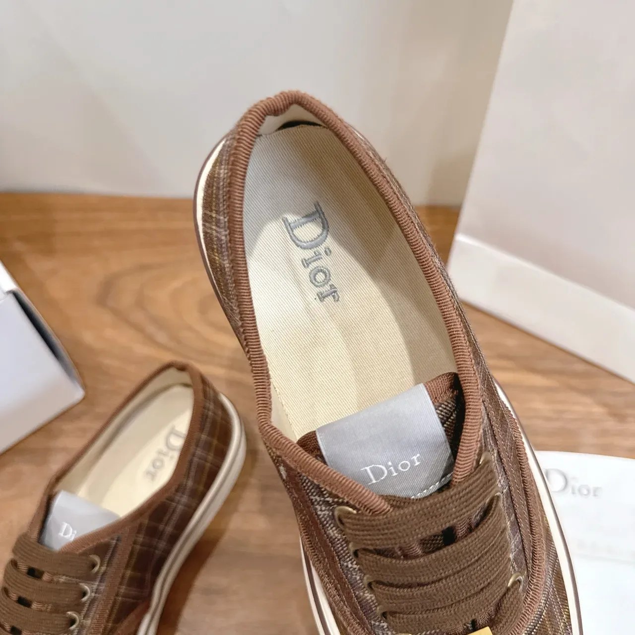 Dior Plaid Low-Top Lace-Up Lifestyle Sneakers 5