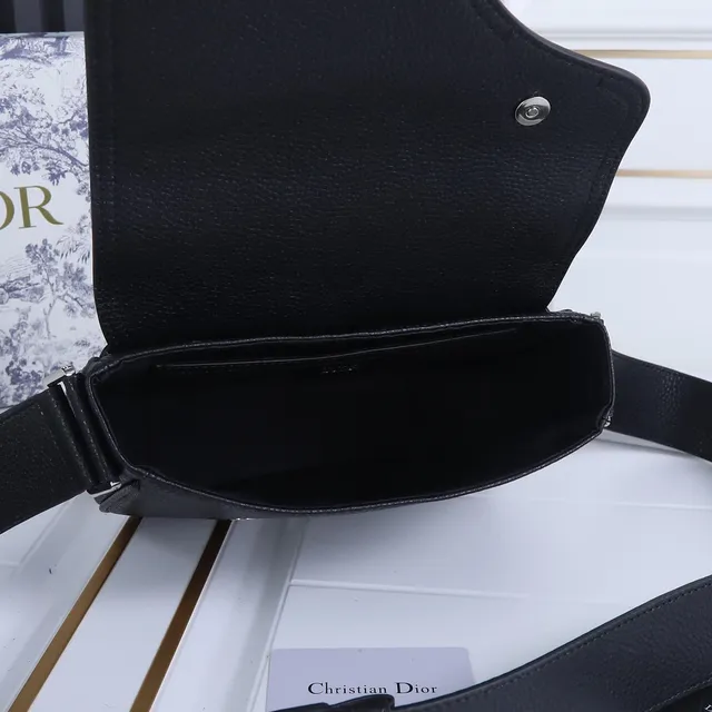 Dior Saddle Bag Black Pebbled Leather Crossbody Bag 2