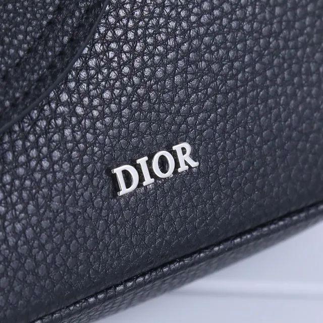 Dior Saddle Bag Black Pebbled Leather Crossbody Bag 8