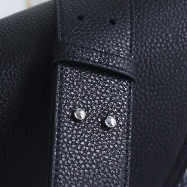 Dior Saddle Black Beige Asymmetrical Flap Pebbled Leather Saddle Bag 6